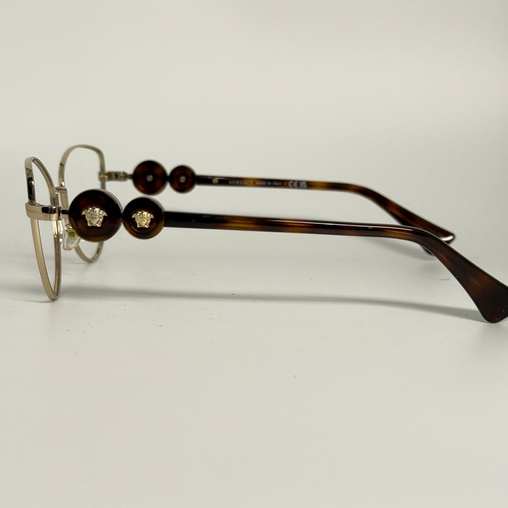 Versace MOD 1284 1489 Gold Tortoise Cat Eye Eyeglasses Frames 55 16 145 Italy - Picture 2 of 7